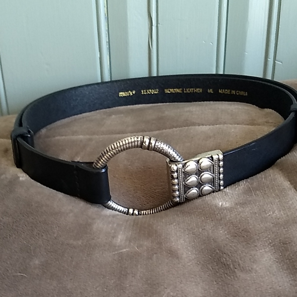 Chico black leather belt